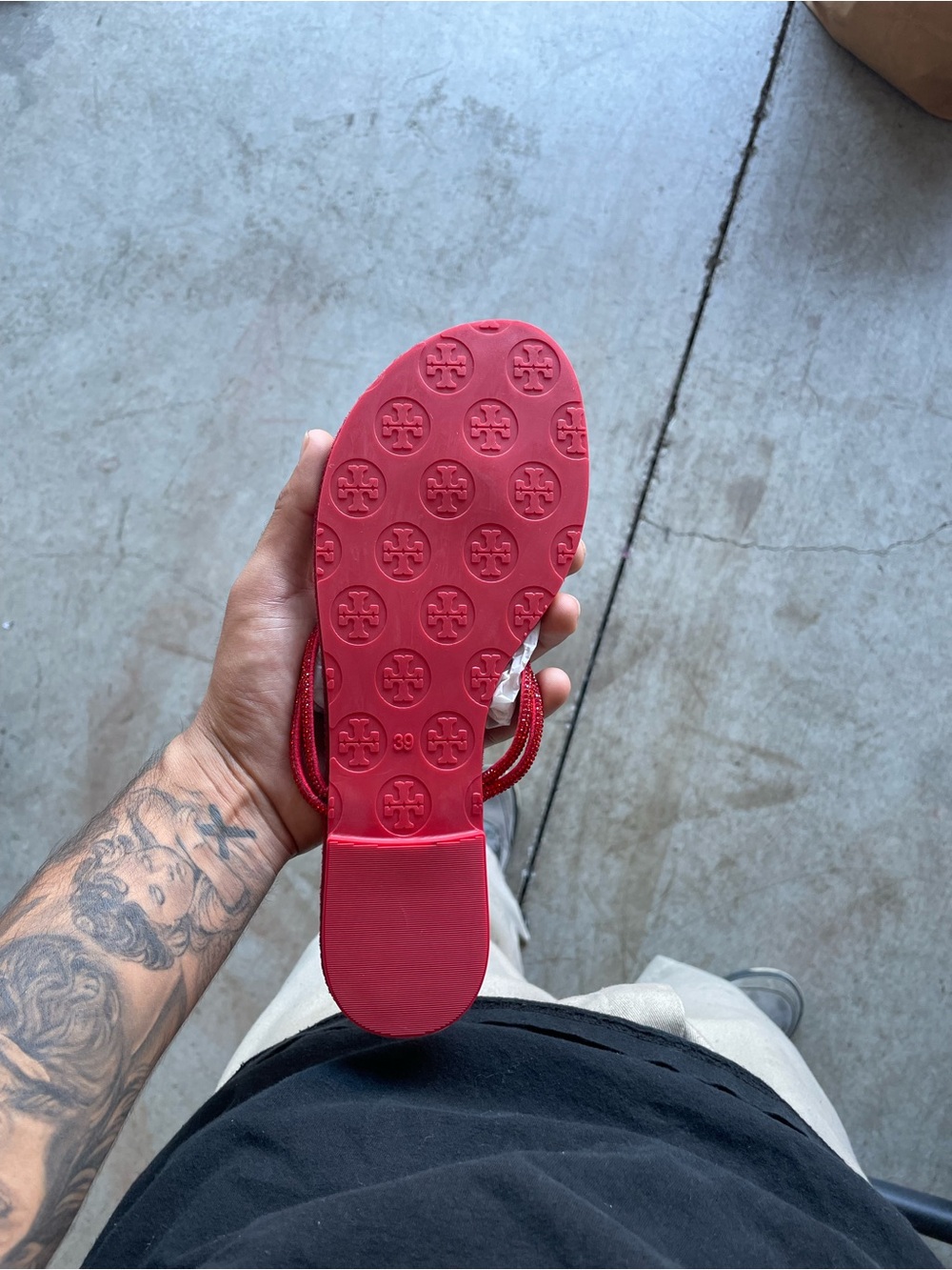 Tory Burch Red Miller Rope Thong Sandal - Picture 2 of 2